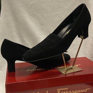 Salvatore Ferragamo • Parma • Black Suede Pumps